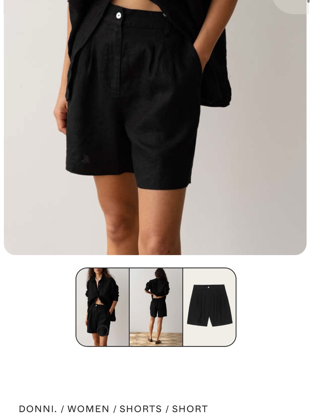 DONNI. Black High-Rise Tailored Shorts